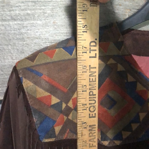 Vintage Suede Leather Aztec Navajo fringe crop jacket - Picture 6 of 12